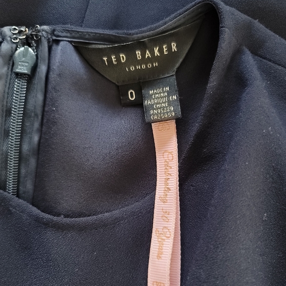 Ted Baker London Silia Kirstenbosch Embroidered Dress Blue Belt Long Sleeve XS - Picture 15 of 16